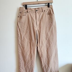 Ralph Lauren Khaki Chino Jeans Classic Tapered Pant Women's 12 Petite High Rise
